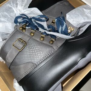 Maurices Gray and Black Duck Boots